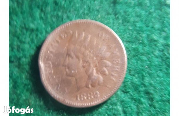 USA Indiánfejes 1 centes 1882-és 1883 Külön -külön forgalomban volt