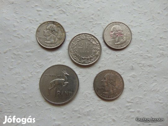 USA - Dél Afrika- Svájc fémpénzei MIX - LOT !