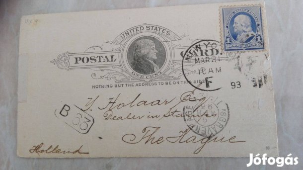 USA levél Ritka db 1893-as Newyorkba régi db