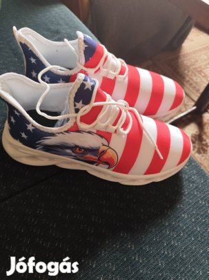 USA mintás könnyű sport cipő 43as