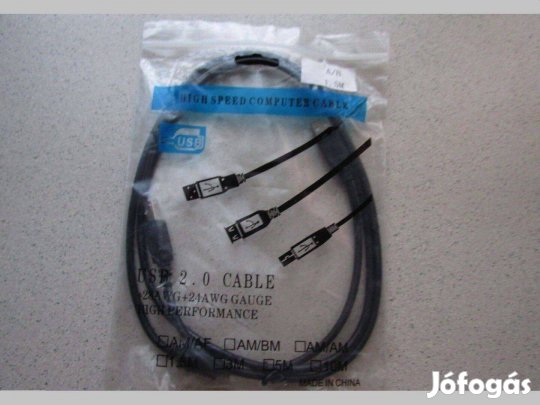USB 2,0 High Speed Computer Cable Kábel 1,5 m Új