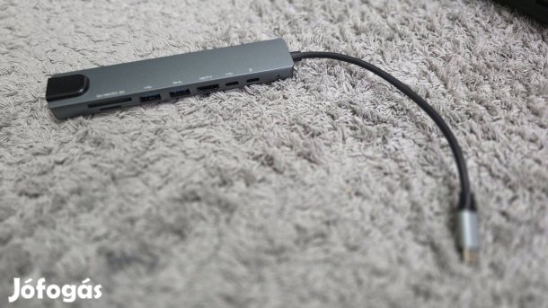 USB C hub dokkoló 8 in 1