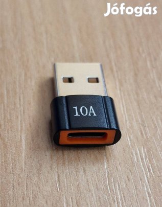 USB - Type C 10A töltő és adatátviteli adapter átalakító