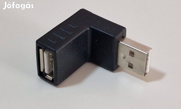 USB könyök adapter [dugó A - USB 2.0 aljzat A] 90°-os