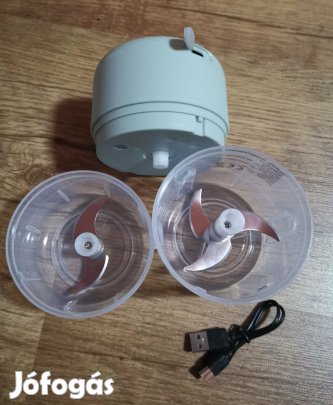 USB-s mini elektromos aprító kétféle kés + tál készlettel