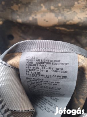 US Army eredeti assault felszerelés. új