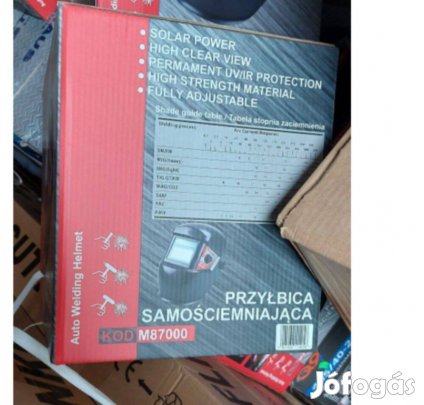 UV szűrős, fényre sötétedő fejpajzs, hegesztőpajzs, nagy látómezővel