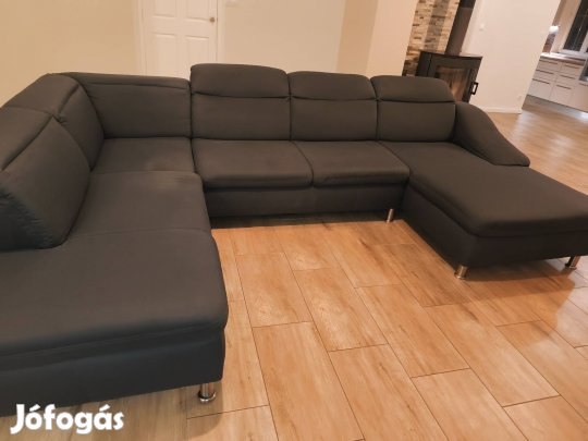 U alakú kanapé grafit szürke.