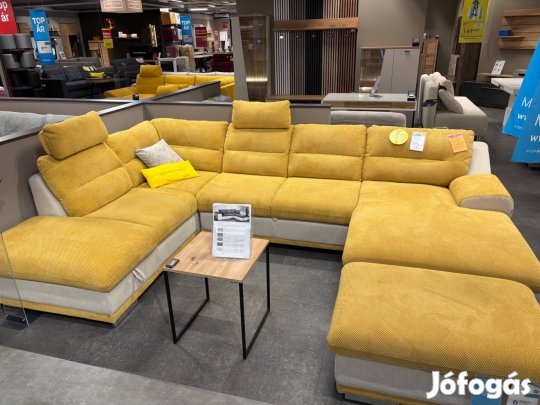 U alakú mustársárga kanapé