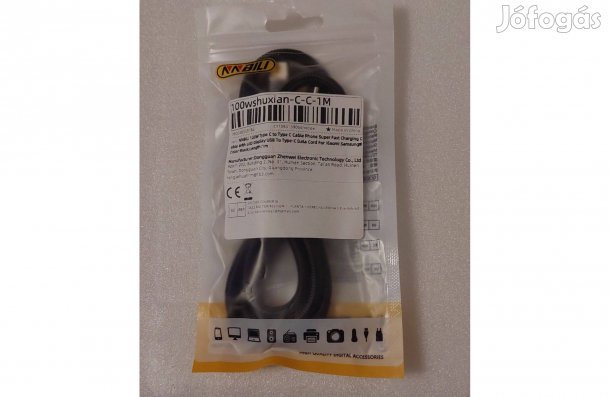 Új 100W USB-C USB-C gyorstöltő adat kábel LED kijelzővel