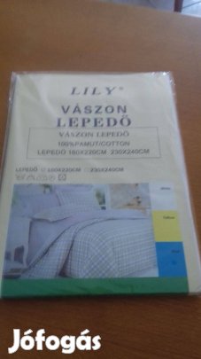 Új 100% pamut lepedő 160x220cm