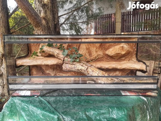 Új 100x40x40-es méretű terrárium beépített fix háttérrel