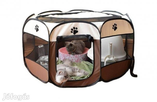 Új 114x114x58cm mobil kutya macska kennel hordozható ketrec - Posta is