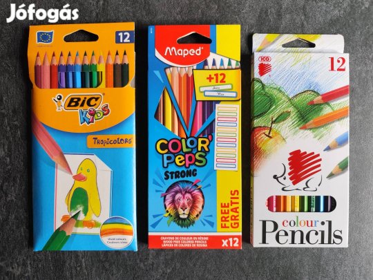 Új 12 db-os színes ceruza. Darabár.