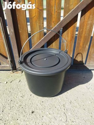 Új 12 liter műanyag vödör fém füles mércés fémfüles fedeles zárható