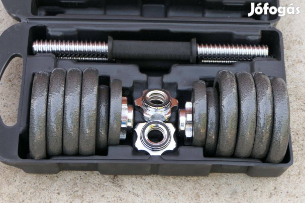 Új 15 kg súlyzókészlet súlyzó 2 súlyzórúd súlyok súlyemelés