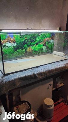 Új 160 literes akvárium kivehető csúszó tetőüvegekkel garival 