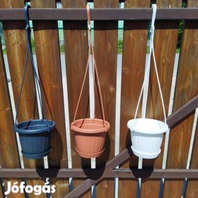 Új 16cm függőkaspó függő kaspó virág tartó cserép műanyag lógatós szár