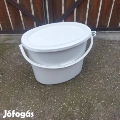 Új 18 literes fedeles műanyag ovális ovál vödör tiszta savanyúságos