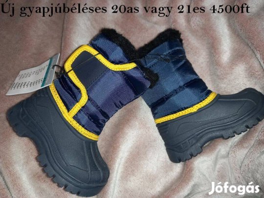 Új 20-21-es gyerek téli csizma, hótaposó 4500ft