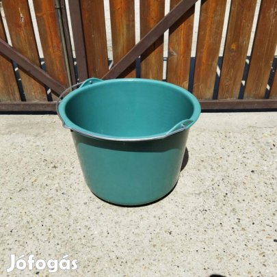 Új 20 liter műanyag vödör fém füles habarcsos kőműves anyag keverő