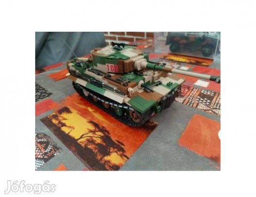 Új 2276db. Híres kocka kompatibilis Tank + 6fő 36cm WWII. Tiger Tigris