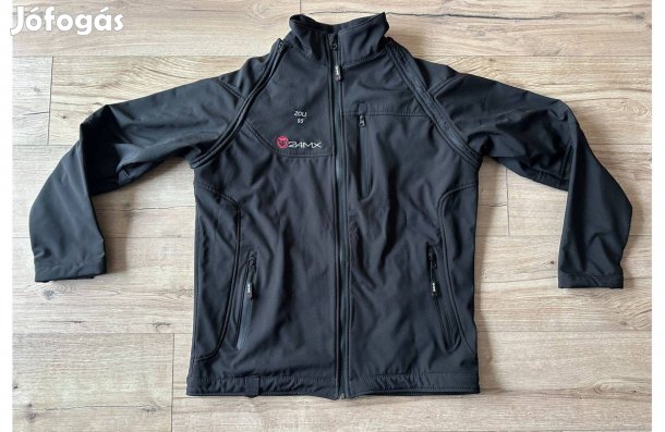 Új 24MX softshell fekete kabát, jacket, lecipzárolható ujjakkal (L/XL)