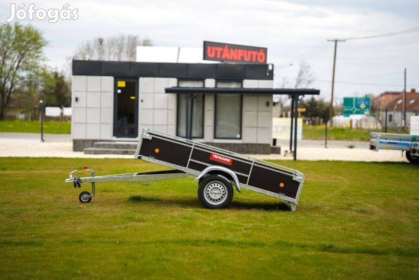 Új 250x132cm-es fa oldalfalas - billenős utánfutó akciósan 489.000 Ft