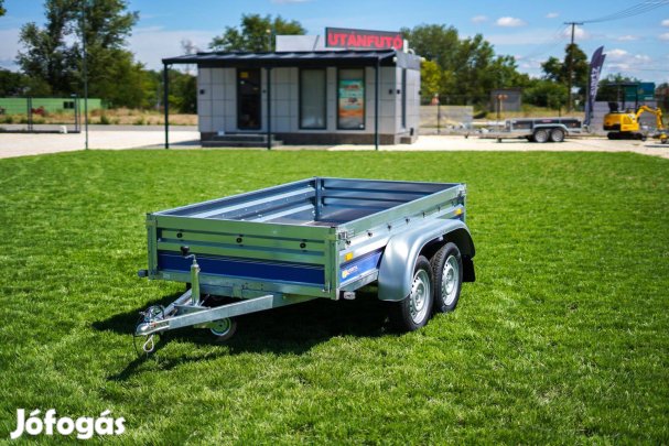 Új 2 tengelyes utánfutó (230x130cm) akciósan bruttó 539.000 Ft
