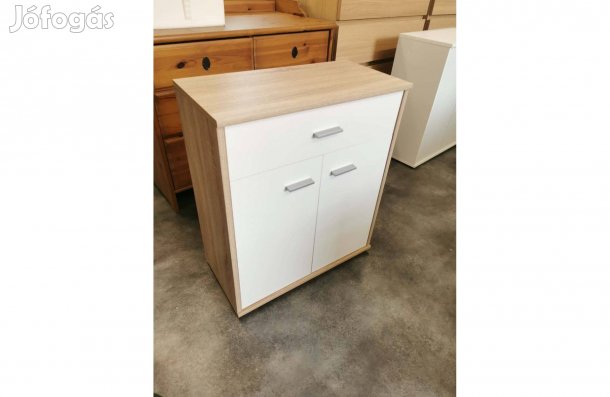 Új 2ajtós-1fiókos sonoma tölgy-fehér kis komód (2db elérhető)