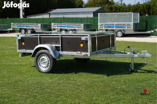 Új 2m-es fa oldalfalas utánfutó rendszámmal akciósan 538.000 Ft