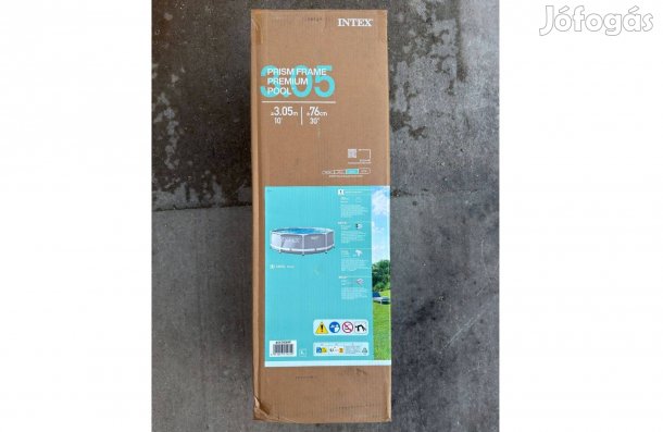 Új 305x76 cm Intex Prism Pool Fémvázas Medence 26700 NP Kerti Premium