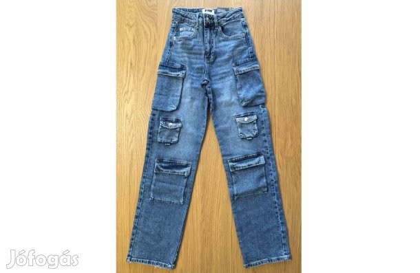 Új 34 Tally Weijl Női Kék Farmer Straight Leg Egyenes Szárú Cargo