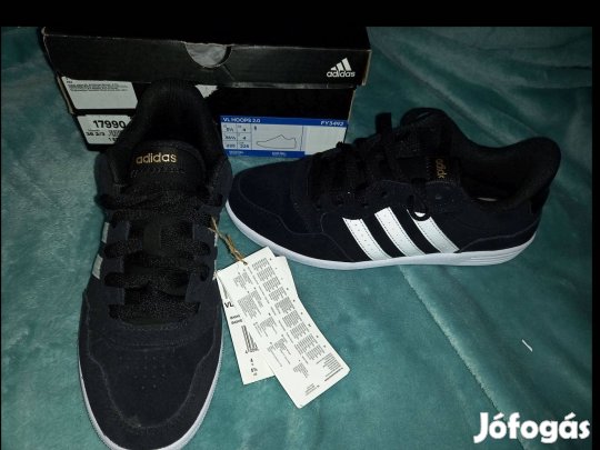 Új 36 2/3-os Adidas fekete cipő, sportcipő, 13900ft