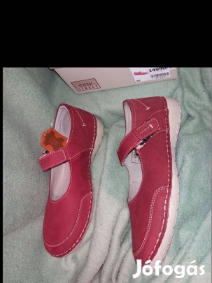 Új 36-os Easy Street bőr női bordó tavaszi cipő, félcipő, szandál