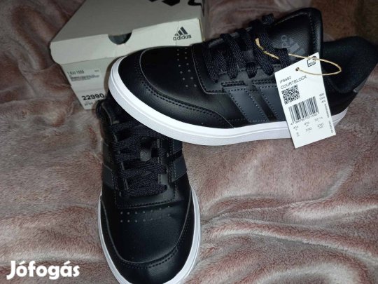 Új 37 1/3-os Adidas courtblock fekete cipő, sportcipő, 16900ft