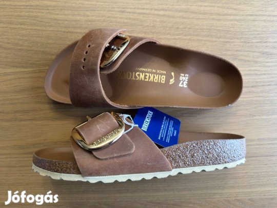 Új 37 Birkenstock Madrid Big Buckle Barna Papucs Női Szandál Bőr