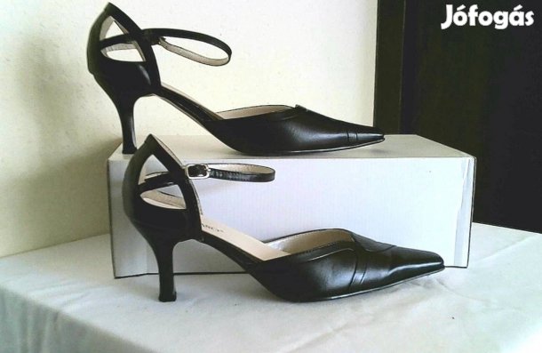 Új 37-es valódi bőr magassarkú elegáns alkalmi cipő 37