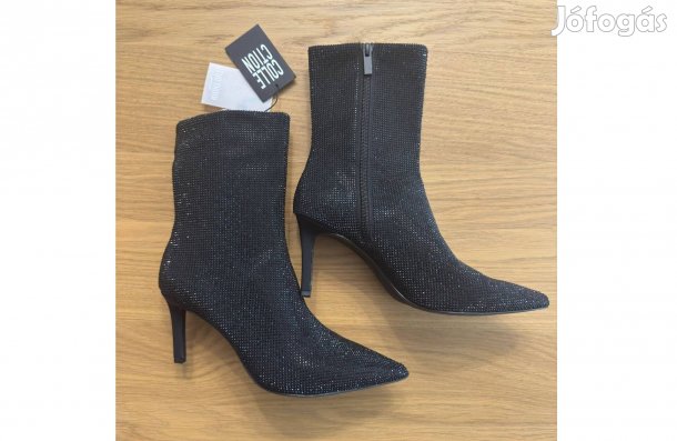 Új 38 Pull & Bear Bokacsizma Strasszos Fekete Női Cipő Elegáns