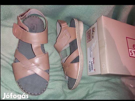 Új 39-es Easy Street bőr női barna tavaszi cipő, szandál, szandi,