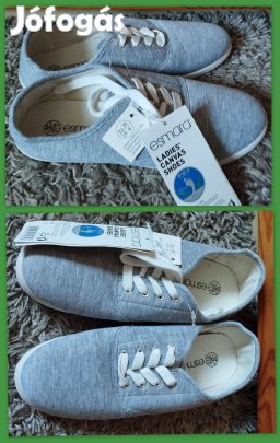 Új 39-es esmara szürke vászon cipő