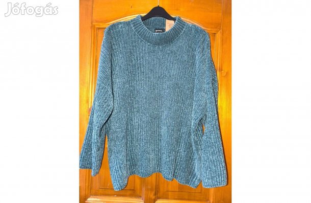 Új 3XL-es inextenso zsenília pulóver, mell: 70-90 cm