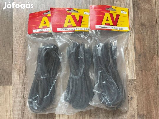 Új 3 méteres koax dugó - F dugó kábel