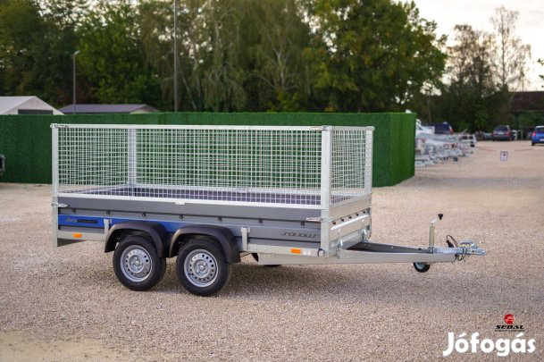 Új 3x1.5m-es utánfutó rácsos magasítóval akciósan bruttó 948.000 Ft