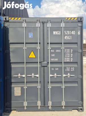Új 40HC Raktárkonténer eladó, 2025-ös gyártás, Antracit (RAL 7016)