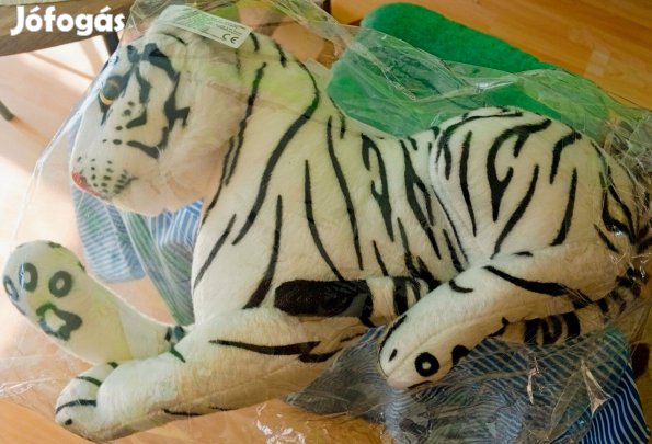 Új 40 cm,es kis plüss fehér tigris eladó