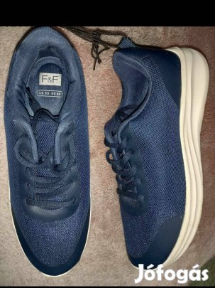 Új 40-es F&F kék cipő, sportcipő párnázott talpú, 7900ft