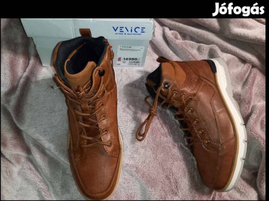 Új 40-es Venice magasszárú barna női cipő, bakancs, sportcipő, 10900