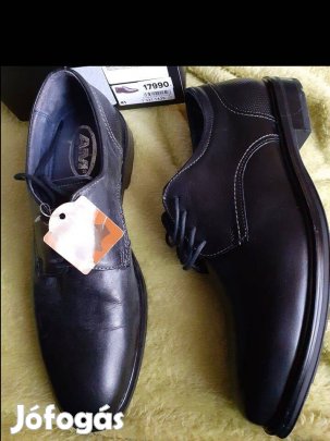 Új 41-es AM férfi bőr fekete alkalmi ünnepi elegáns cipő
