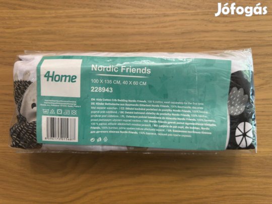 Új 4Home Nordic Friends Gyerek Pamut Ágyneműhuzat 100x135 40x60 cm